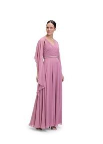 Vera Mont Damen Multifunktionstuch "Vera Mont Chiffonstola mit Volant", rosa, festlich, Gr. M, Chiffon, Polyester, Modetücher, Nahtführung