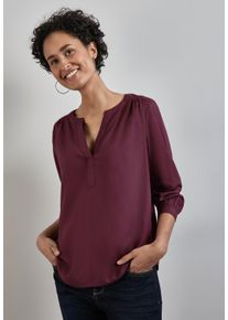 Street One Damen Langarmbluse, rot, casual, Gr. 38, unifarben, Web, Obermaterial: 100% Viskose, Blusen, im Tunika-Stil