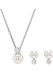 Swarovski Damen Ohrring und Ketten Set "Schmuckset Multipack Schmuck Geschenk Matrix, 5689624", weiß, Metall, Perlen, Schmuck-Sets, mit Swarovski