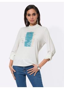CRÉATION L CREATION L Damen Langarmshirt "Shirt"ecru, ozean, bedruckt, Gr. 40, unifarben, gemustert, 95% Viskose, 5% Elasthan, Shirts