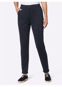 Inspirationen Damen Jerseyhose, blau, Gr. 38, unifarben, 76% Polyester, 20% Viskose, 4% Elasthan, Hosen