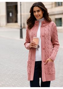 Inspirationen Damen Longstrickjacke, rot, Gr. 38, unifarben, 50% Baumwolle, 50% Polyacryl, Strickjacken
