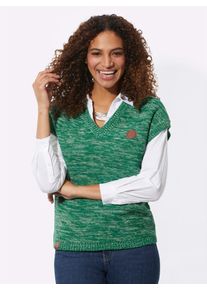 Casual Looks Damen Pullunder "Pullunder", grün, Gr. 38, gemustert, mehrfarbig, meliert, 54% Baumwolle, 46% Polyacryl, Pullover