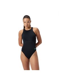 Speedo Damen Badeanzug, schwarz, sportlich, Gr. 42, Obermaterial: 100% Polyester, Badeanzüge