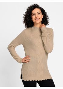 Inspirationen Damen Rollkragenpullover "Pullover", beige, Gr. 38, unifarben, 100% Polyacryl, Pullover