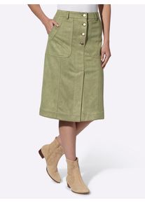 Inspirationen Damen Lederimitatrock, grün, Gr. 38, unifarben, 90% Polyester, 10% Elasthan, Röcke