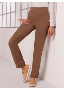 Damen Schlupfjeans, braun, Gr. 20, CREATION L PREMIUM, unifarben, 63% Baumwolle, 35% Lyocell, 2% Elasthan, Jeans