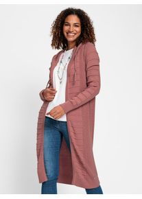 Casual Looks Damen Longstrickjacke, rot, Gr. 36, unifarben, 50% Baumwolle, 50% Polyacryl, Strickjacken