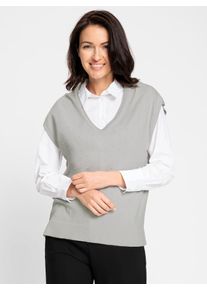 Inspirationen Damen Pullunder "Pullunder", grau, Gr. 38, unifarben, 50% Viskose, 25% Polyester, 25% Polyamid, Pullover