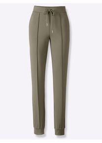 Heine Damen Jerseyhose, grün, Gr. 40, unifarben, 70% Viskose, 25% Polyamid, 5% Elasthan, Hosen