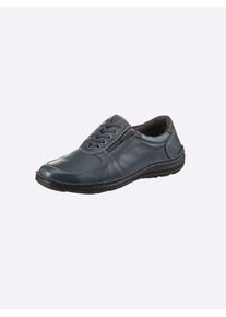 CLASSIC Herren Schnürschuh, Gr. 44, blau, Leder, Glattleder, Glattleder, sportlich, Schuhe