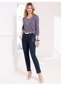 Classic Basics Damen V-Ausschnitt-Pullover "Pullover", lila, Gr. 42, unifarben, 80% Polyacryl, 13% Polyester, 7% metallisierte Fasern, Pullover