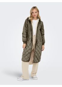 Only Damen Steppmantel "ONLNEWSANDY QUILT COAT CC OTW", braun, modisch, Gr. M, unifarben, Steppware, Obermaterial: 100% Nylon, Mäntel