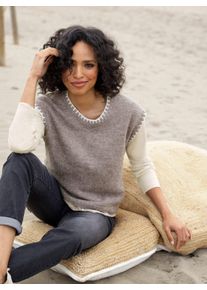 Heine Damen Pullunder "Pullunder", grau, Gr. 48, unifarben, 60% Polyacryl, 31% Polyester, 8% Wolle, 1% Elasthan, Pullover