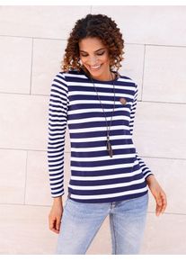 Casual Looks Damen T-Shirt "Shirt", blau, Gr. 36, gemustert, mehrfarbig, gestreift, 100% Baumwolle, Shirts