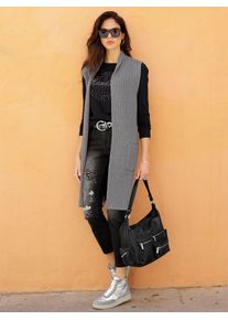 Heine Damen Strickweste, grau, Gr. 34, unifarben, 50% Viskose, 28% Polyester, 22% Polyamid, Westen