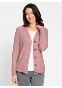 Inspirationen Damen Strickjacke, rosa, Gr. 40, meliert, 50% Viskose, 28% Polyester, 22% Polyamid, Strickjacken