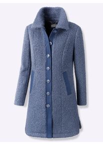 Casual Looks Damen Kurzmantel, blau, Gr. 40, unifarben, unifarben mit Farbeinsatz, unifarben mit Farbeinsätzen, 100% Polyester, Mäntel