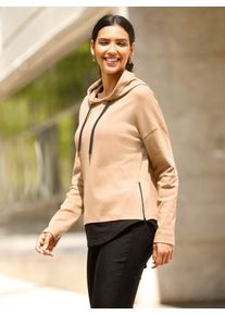 Classic Basics Damen Kapuzenshirt "2-in-1-Shirt", braun, Gr. 46, 100% Baumwolle, Besatz:100% Baumwolle, Shirts