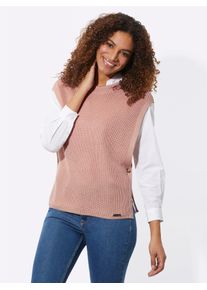 Casual Looks Damen Pullunder "Kapuzen-Pullunder", beige, Gr. 40, unifarben, 50% Baumwolle, 50% Polyacryl, Pullover