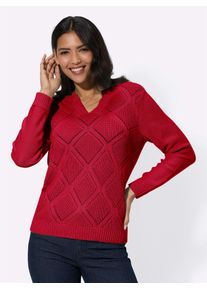Classic Basics Damen Ajourpullover "Langarm-Pullover", lila, Gr. 48, unifarben, 100% Baumwolle, Pullover