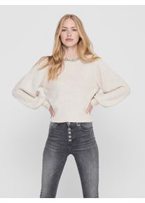 Only Damen Strickpullover "ONLELSA L/S PULLOVER KNT NOOS", beige, modisch, Gr. M, meliert, unifarben, Strick, Obermaterial: 70% Polyacryl, 28%