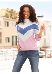 Casual Looks Damen Stehkragenpullover "Pullover"mauve, ecru, Gr. 38, unifarben, 100% Baumwolle, Pullover