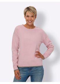 Classic Basics Damen Strickpullover "Rundhals-Pullover", rosa, Gr. 54, gemustert, mehrfarbig, 100% Polyacryl, Pullover