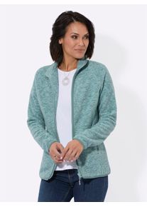 Casual Looks Damen Fleecejacke, blau, Gr. 40, meliert, 100% Polyester, Jacken