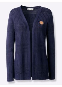 Casual Looks Damen Strickjacke, blau, Gr. 36, unifarben, 50% Baumwolle, 50% Polyacryl, Strickjacken