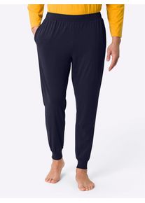 Herren Schlafhose, Gr. 56, blau, 100% Baumwolle, unifarben, Hosen