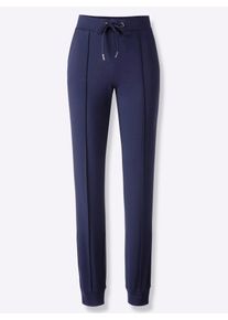 Heine Damen Jerseyhose, blau, Gr. 34, unifarben, 70% Viskose, 25% Polyamid, 5% Elasthan, Hosen