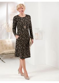 CLASSIC Damen Jerseykleid "Jersey-Kleid", bunt, Gr. 40, gemustert, mehrfarbig, Jersey, Single Jersey, 66% Polyester, 30% Viskose, 4% Elasthan, Kleider