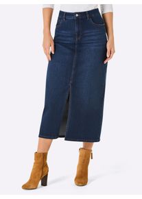 Damen Jeansrock, blau, Gr. 40, CREATION L PREMIUM, unifarben, 56% Baumwolle, 19% Polyester, 14% Lyocell, 10% Viskose, 1% Elasthan, Röcke