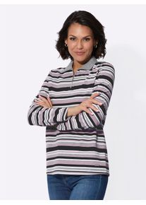 Casual Looks Damen T-Shirt "Shirt"rosé, schwarz, geringelt, Gr. 40, gemustert, gestreift, mehrfarbig, 50% Baumwolle, 50% Polyester, Shirts