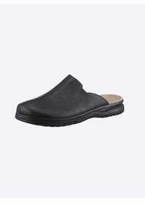 Herren Pantoffel, Gr. 40, schwarz, Lederimitat, Basic, Schuhe