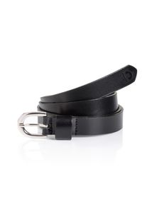 Tom Tailor Damen Synthetikgürtel "TTDPAULA", schwarz, Gr. 90, Rindsleder, Gürtel, aus glattem Echtleder mit filigraner Dornschließe – 1,5 cm schmal