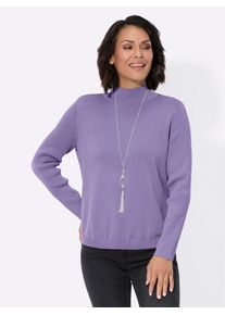 Casual Looks Damen Stehkragenpullover "Pullover", lila, Gr. 38, unifarben, 100% Baumwolle, Pullover