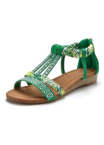 Lascana Damen Sandale "Sommerschuh, Sandalette", Gr. 40, grün, Obermaterial: 50% Lederimitat, 50% Textilmaterial. Futter: 100% Lederimitat.
