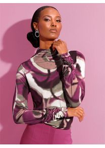 CRÉATION L CREATION L Damen Print-Shirt "Druck-Shirt", beige, Gr. 36, gemustert, mehrfarbig, bedruckt, 95% Viskose, 5% Elasthan, Shirts