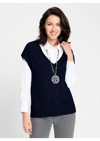 Inspirationen Damen Pullunder "Pullunder", blau, Gr. 40, unifarben, 50% Viskose, 25% Polyester, 25% Polyamid, Pullover