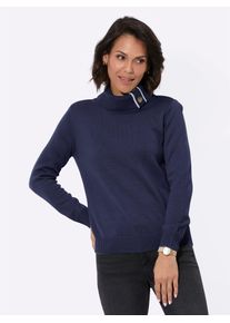 Casual Looks Damen Rollkragenpullover "Pullover", blau, Gr. 36, unifarben, 100% Polyester, Pullover