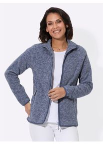 Casual Looks Damen Fleecejacke, blau, Gr. 40, meliert, 100% Polyester, Jacken