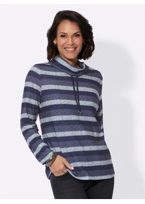 Casual Looks Damen Rollkragenshirt "Shirt"marine, hellgrau, geringelt, Gr. 40, gemustert, gestreift, mehrfarbig, 95% Polyester, 5% Elasthan, Shirts