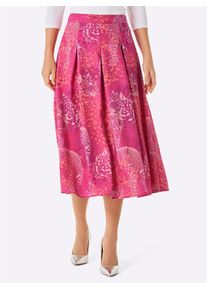 Damen Webrockfuchsia, koralle, bedruckt, Gr. 20, CREATION L PREMIUM, gemustert, mehrfarbig, bedruckt, 100% Lyocell, Röcke