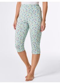 wäschepur WÄSCHEPUR Damen Caprihose, Gr. 36, grün, 100% Baumwolle, gemustert, gepunktet, Hosen