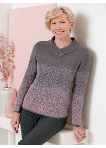 CLASSIC Damen V-Ausschnitt-Pullover "Pullover", lila, Gr. 40, gemustert, mehrfarbig, 70% Polyacryl, 30% Wolle, Pullover