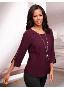 Lady Damen Schlupfbluse, rot, Gr. 46, unifarben, 100% Polyester, Blusen