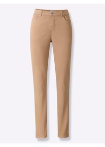Casual Looks Damen 5-Pocket-Hose, braun, Gr. 19, unifarben, 97% Baumwolle, 3% Elasthan, Hosen