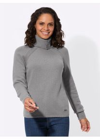 Casual Looks Damen Rollkragenpullover "Rollkragen-Pullover", grau, Gr. 36, unifarben, 50% Wolle, 30% Baumwolle, 20% Polyamid, Pullover
